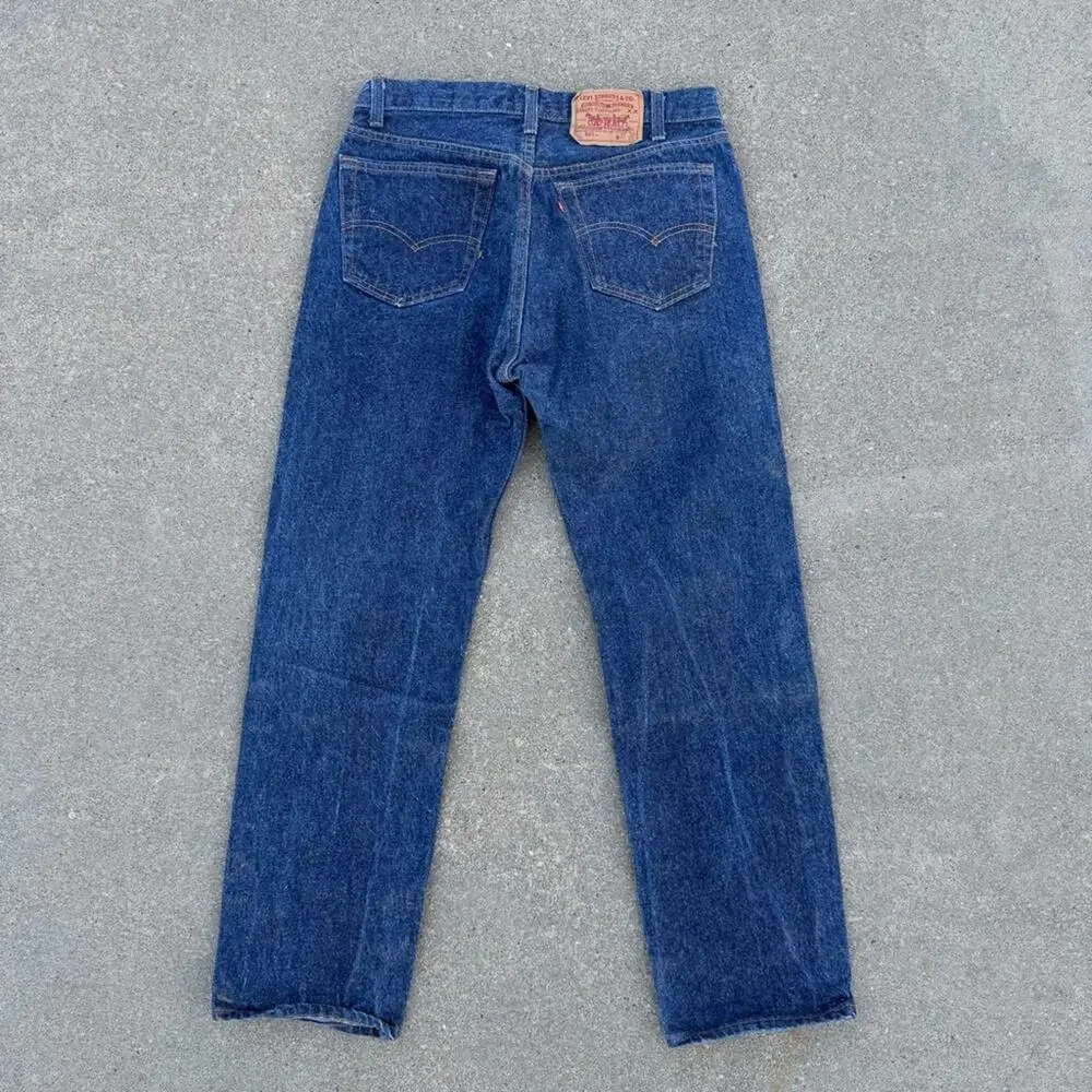 VTG 90s Levi's 501 Fuzzy Blue 5-Button Fly Original Fit Straight Leg Jeans 33x32